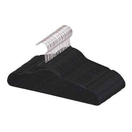 Home Basics Velvet Hangers, Black  25PK FH01410
